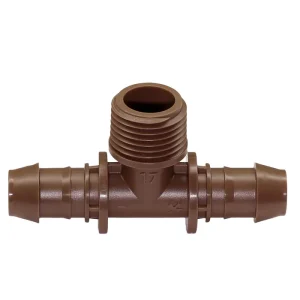 TEE 17mm BARB X 17mm BARB X 1/2"MIPT